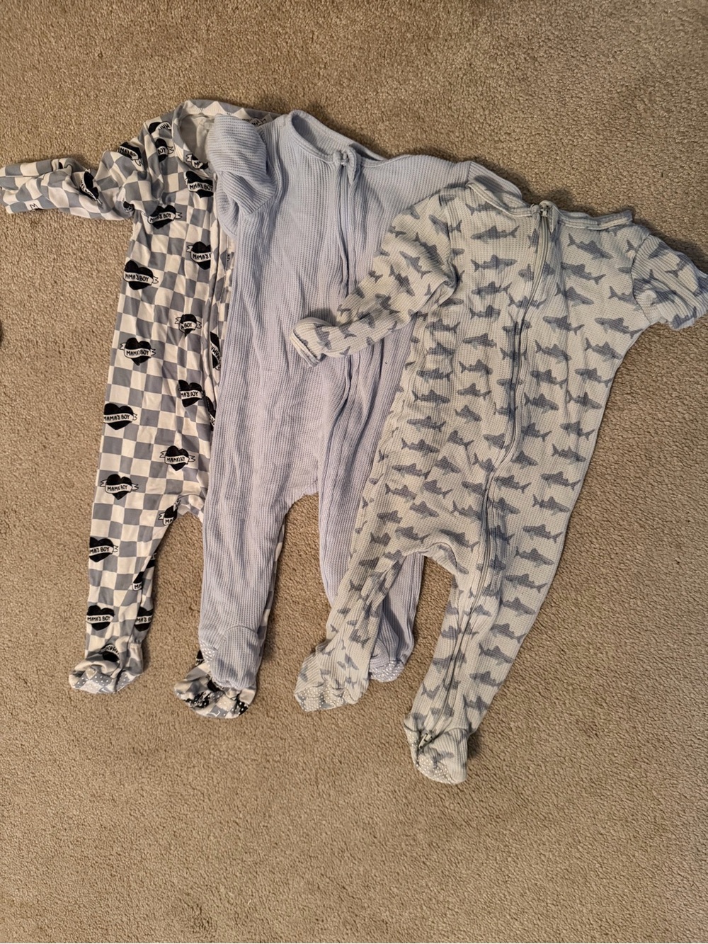 LOT of Bamboo Zipper Footie Pajamas